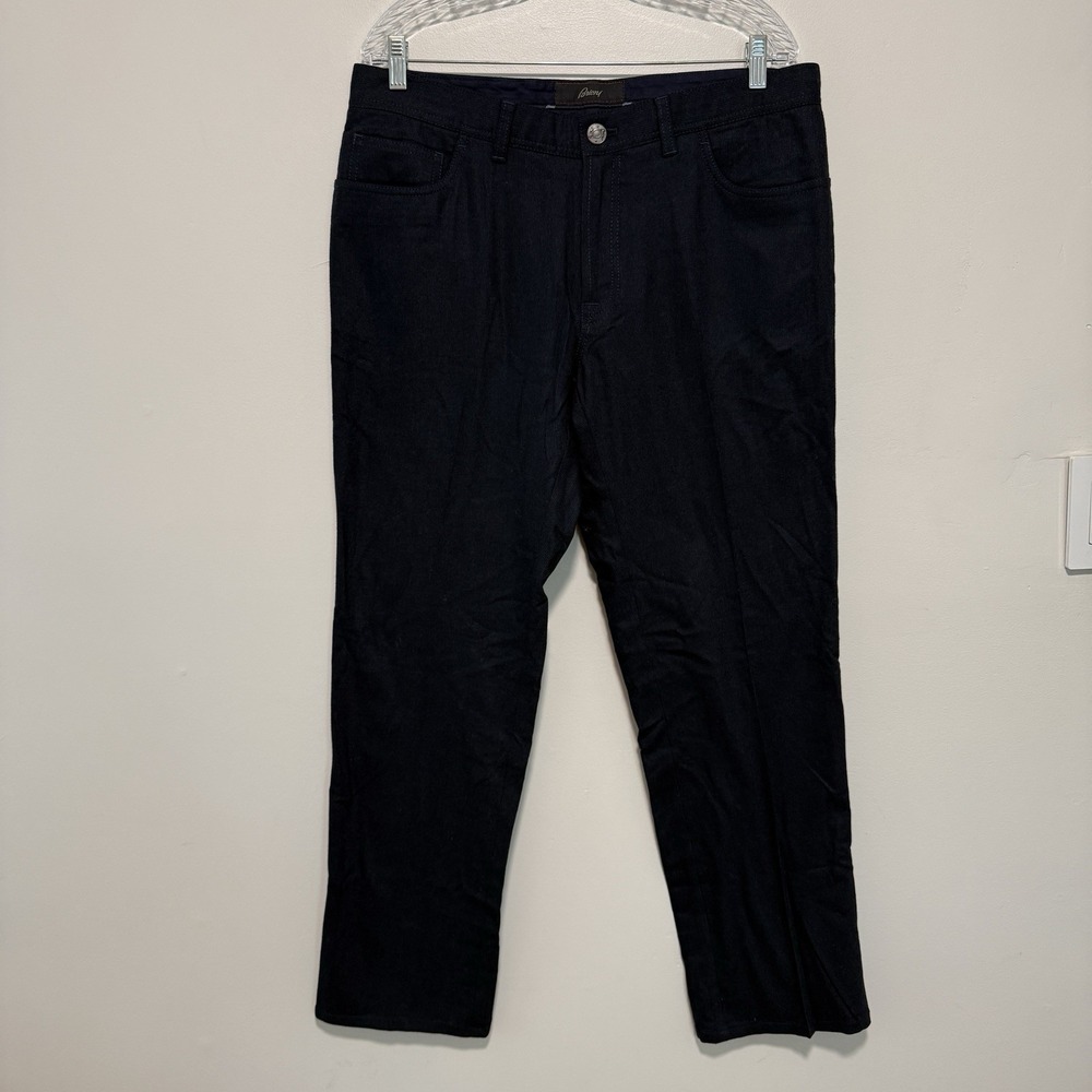 Brioni Stelvio Blue Wool Trouser Pant Size 38